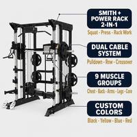 Machine Smith multifonctionnelle professionnelle pour salle de sport avec exercice triceps, en acier inoxydable, à charge par plaques