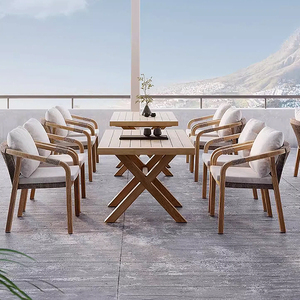 Teak all'aperto tavolo e sedie <span class=keywords><strong>da</strong></span> <span class=keywords><strong>giardino</strong></span> tavolo <span class=keywords><strong>da</strong></span> pranzo set mobili <span class=keywords><strong>da</strong></span> esterno Patio sedie <span class=keywords><strong>in</strong></span> <span class=keywords><strong>legno</strong></span> contemporaneo tavolo - Product Image 5