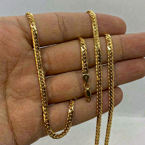 Golden Mary Canada 18k Gold Plated Link Chain Necklace 16inch 3.85mm Unisex Gift Vintage IGI Certified Fashion Jewelry - Product Image 1