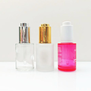 Luxury Cosmetic 20ml 30ml 50ml 60ml 80ml 100ml Custom Frosted Beige Pink Purple Yellow Tan Color Glass Serum <b>Bottle</b> with Dropper - Product Image 6