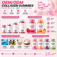 Gummies de Collagène Hydrolysé Peptides de Collagène Biotine Vitamine C Complément Cheveux Peau Ongles 2 Saveurs Variées Marque Privée Vente en Gros