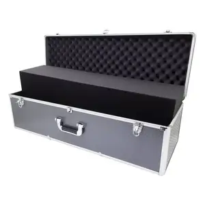 Large Long Silver Flight Storage Case Telescope Tool Box Trunk Chest with Foam case