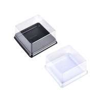 Récipient en plastique carré transparent jetable de qualité alimentaire pour animaux de compagnie pour les boîtes d'emballage transparentes de gâteau de mariage d'anniversaire