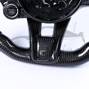 Volante Personalizado de Fibra de Carbono y Alcántara Italiana para Alfa Romeo Giulia QV Stelvio 2015-2020 con Botón de Encendido - Product Image 5
