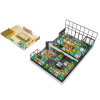 Centre d'activités intérieur combiné avec piscine à balles, trampoline, structure d'escalade, salle de classe, espace sensoriel, personnalisable pour enfants