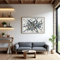 Peinture à l'huile abstraite faite à la main sur toile, personnalisée en gros, pour salon, art mural, images imperméables, écologiques, nature morte originale