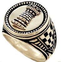 Bague Chevalière Homme en Acier Inoxydable Plaqué Or 18K – Bague Franc-Maçon Massif et Robuste avec Symbole de l'Œil Qui Tout Voit pour Hommes