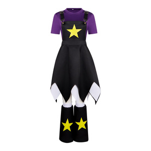 Costume Poppy Playtime Lily, T-shirt violet, salopette noire à étoiles, ensemble de tenue de cosplay anime - Product Image 5