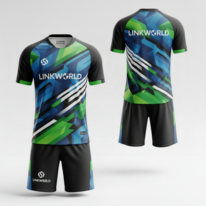 ชุดเสื้อฟุตบอลยูนิเซ็กส์ชุดทีมฟุตบอลชุดกีฬาทีมฟุตบอลแห้งเร็วป้องกันยูวีระบายอากาศได้ดีดีไซน์ใหม่ - Product Image 1