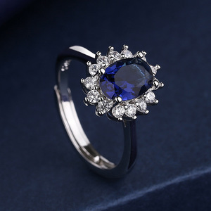 Ensemble de bijoux fins pour femmes, collier et boucles d'oreilles pendantes en saphir bleu <span class=keywords><strong>princesse</strong></span>, style <span class=keywords><strong>Princesse</strong></span> Diana <span class=keywords><strong>Kate</strong></span> Middleton, en or laminé - Product Image 3
