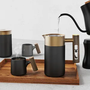 DHPO Portable French Press Coffee Maker pressa per caffè <span class=keywords><strong>in</strong></span> metallo caffettiera manuale con manico a clessidra - Product Image 5