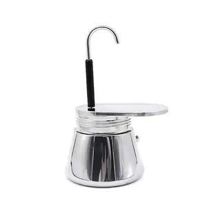 2022 Italian 1/4 Cups Black Stainless Steel Stovetop Coffee Maker Moka Pot