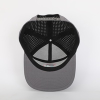 Chapeau de sport à bord plat à 7 panneaux avec logo brodé de haute qualité OEM, casquette de relance en polyester grise personnalisée pour hommes et femmes, chapeau de vente en gros