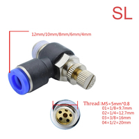 Raccord de connecteur d'air pneumatique PC PCF/PL/PLF 4mm 6mm 8mm filetage 1/8 1/4 3/8 1/2 raccords de tuyau raccords rapides de Tube
