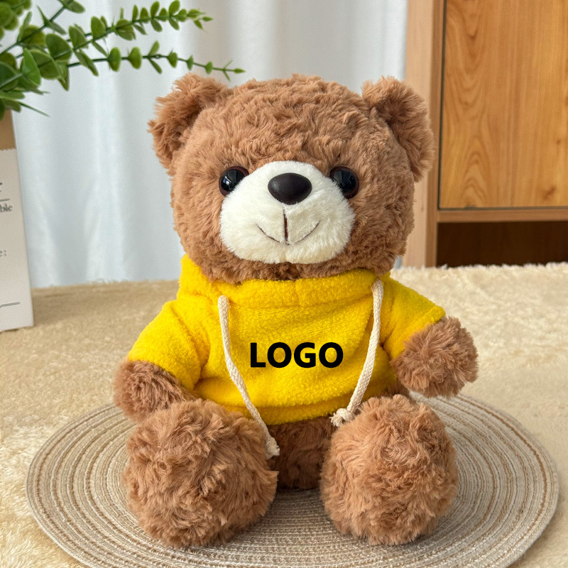 Brown teddy bear-yellow sweatshirt