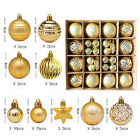 Décorations de Noël neutres les plus vendues, boules de Noël couleur champagne, ensemble de pendentifs de Noël pour mariage et fête