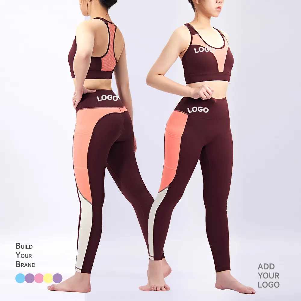 Custom Yoga Apparel 2 Piere Yoga Suit Fitness Exercise Workout Running Clothes Yoga Suit Wear