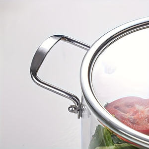 Design moderne Durable Lave-vaisselle 2.5-5.5 L Casserole en verre borosilicaté de <span class=keywords><strong>grand</strong></span> <span class=keywords><strong>volume</strong></span> avec deux oreilles et couvercle pour marmite à soupe - Product Image 2