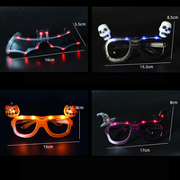 Lunettes de soleil d'Halloween en plastique lumineuses à lumière LED jaune avec lentilles miroir à des fins décoratives