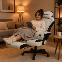Chaise de bureau pivotante de luxe au design européen, ergonomique, inclinable, réglable en hauteur, avec dossier haut et tissu respirant