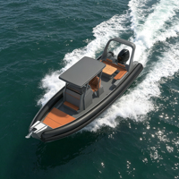 Bateau semi-rigide RIB860 de 8,6 m avec coque en fibre de verre, coque étagée, tube en Hypalon Orca, haute performance, haute vitesse, console centrale