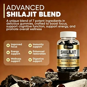 Las gomitas Shiragit OEM contienen raíz de Ashwagandha. |   Sin azúcar. Mejora la energía, la concentración y la función cognitiva, y apoya - Product Image 2