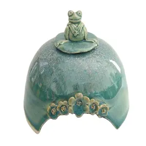 ceramic frog house unique blue toad homes custom pet house for home decor