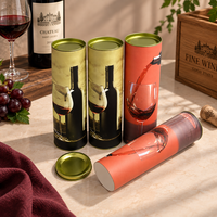 Tube en papier cylindrique personnalisé haut de gamme, écologique, en promotion, pour bouteille de vin ou de parfum, avec impression unique