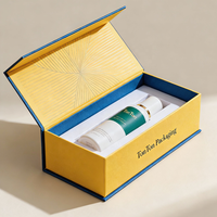 Boîte personnalisée avec couvercle et base, boîte cadeau blanc ivoire pour ensemble de soins de la peau et emballage de luxe, base en papier renforcé