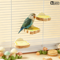 Yee Perchoir-plateforme pour perroquet, jouet de repose et de ponçage des griffes pour conure, agapornis, calopsitte, perruche, décoration de cage, bois naturel durable