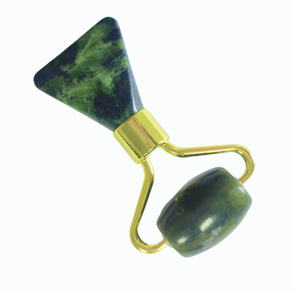 Mini rouleau et spatule de massage Gua Sha en jade Xiuyan naturel, planche de massage apaisante pour le contour des yeux, lifting du visage, commandes en gros - Product Image 1