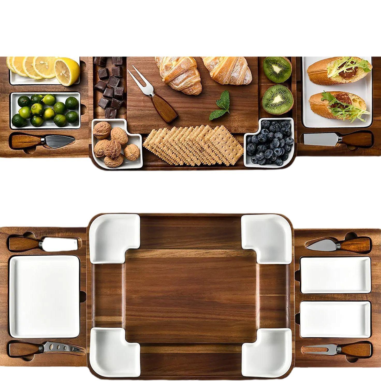 Plateau à fromage à double tiroir (avec plaque en verre)