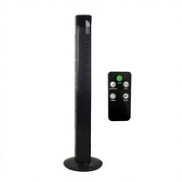 Kipas Lantai Menara Listrik 46 Inci Berwarna Hitam, Berpendingin Angin, Cerdas, Bertenaga, Harga Terjangkau, Senyap, Plastik, Dilengkapi Remote Control, Timer, 3 Kecepatan