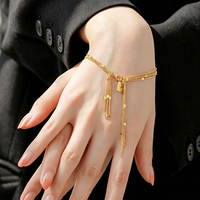 Bracelet en acier inoxydable plaqué or 18 carats, bijoux en zircon émeraude, motif cœur, trèfle, perle, étanche et inaltérable pour femme