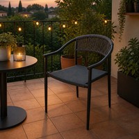 Chaise de jardin moderne en aluminium 6063 avec corde tressée, légère, imperméable et durable pour l'extérieur