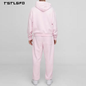 Ensemble de vêtements de sport décontractés pour hommes en 2 pièces, haut à capuche à manches longues avec poches latérales, pantalon de jogging, streetwear écologique, vente en gros - Product Image 3