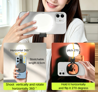 Lampe LED magnétique pliable avec miroir de maquillage pour selfie, 3 températures de couleur, accessoires pour téléphone pour vlog en direct et photographie