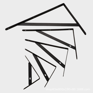 Gulixn Triangular <b>Bracket</b> 5 Mm Thick <b>Black</b> Wall Mount <b>Shelf</b> Support Heavy Duty Hardware Accessory - Product Image 5