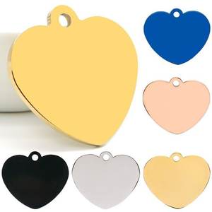 LLavero de acero inoxidable personalizado grabado con láser Etiqueta de perro de amor artesanía de Metal hecha a mano con espejo colgante de mascota en blanco - Product Image 2