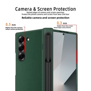 เคสโทรศัพท์พับได้สำหรับ Samsung Z Fold ลด 40% พร้อมช่องใส่ปากกา TPU ป้องกันรอบด้านด้วยหนังอย่างดี เหมาะสำหรับการจัดส่งข้ามพรมแดน - Product Image 3