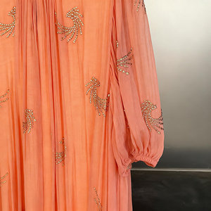 2026 New Handmade Bead Pleated Design Women's <strong>Dress</strong> <strong>Plus</strong> <strong>Size</strong> Loose Elegant Rayon Chiffon Floor-length <strong>Dress</strong> Diamonds Petal - Product Image 5