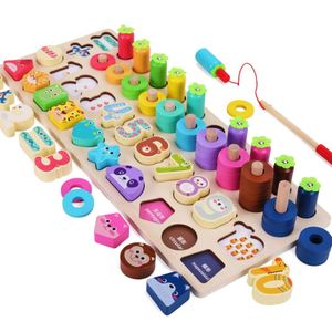 Juguetes de Actividades Montessori, Juego de Pesca para Contar, Rompecabezas de Números de Madera para Niños Pequeños - Product Image 1