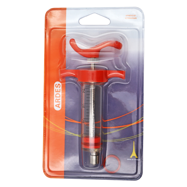 Animal Use Plastic Steel Veterinary Syringe Animal Injector 10ml 20ml for Cattle Sheep Pig Poultry
