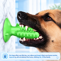Jouet brosse à dents pour chien avec ventouse - Jouet à mâcher en caoutchouc qui aide à la dentition et au nettoyage des dents des chiens - À utiliser avec du dentifrice pour chien