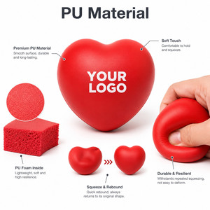 Pelota Antiestrés de Espuma Suave con Logotipo Personalizado en Forma de Corazón, Juguete para Aliviar el Estrés, Regalo Promocional para Eventos Médicos, Benéficos o Empresariales - Product Image 2
