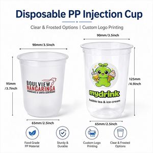 Vaso de Plástico Duro PP para Café, Postres y Bebidas para Llevar, 90 mm, 360 ml, Personalizado con Impresión, para Té de Burbujas, Yogur, Desechable, con Tapa Plana y Logotipo Personalizado - Product Image 4