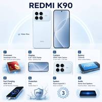 Smartphone REDMI K90 5G 2026, nouveau mobile original, écran OLED 6,6 pouces, charge 100W, téléphone Android Xiaomi