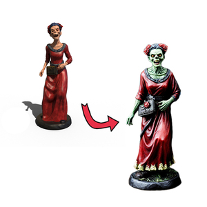 Figuras artesanales de resina personalizadas, mini figura de chica zombi, nueva colección de decoración de gabinete para el hogar, estatuas de arte en 3D en miniatura horribles - Product Image 6