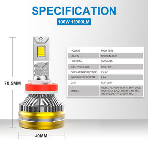 NAOEVO SAGA 200W 24000lm Super brillante H1 9005 H4 Led faro bombilla HB3 HB4 H8 9006 9012 H11 lámpara Universal coche Led luz H7 - Product Image 2