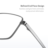 Gafas Unisex de Titanio con Montura Completa Rectangular, Anti Luz Azul, Recicladas para Uso Diario, Protección para Pantalla de Ordenador